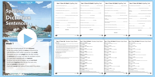 Year 2 Term 3a Spelling Dictation Sentences Activity Pack 2981