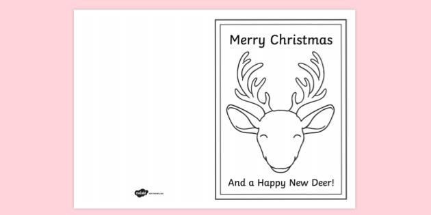 Antlers Christmas Card Colouring Activity | Printable