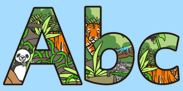 free ks1 jungle themed a4 display lettering primary resources fun