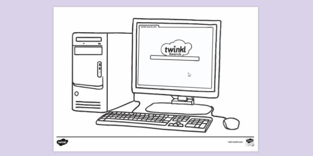 Computer Keyboard Coloring Pages For Kids