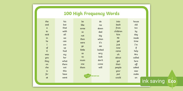 FREE! - 100 High Frequency Words on Hera (teacher made)