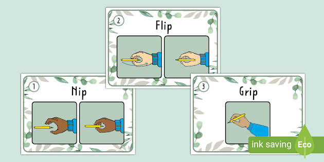Botanical-Themed Nip Flip and Grip a Pencil Display Poster