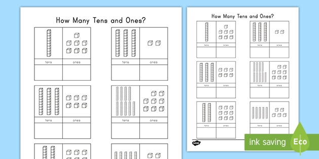 Tens And Ones With Base Ten Blocks Place Value Activity