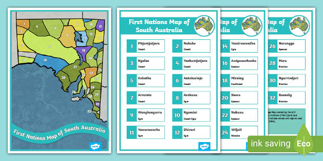 South Australia Aboriginal Map First Nations Map Of South Australia (Teacher Made)