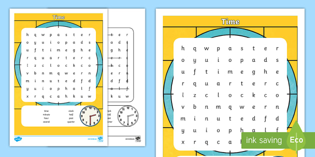 Time Word Search (teacher made)