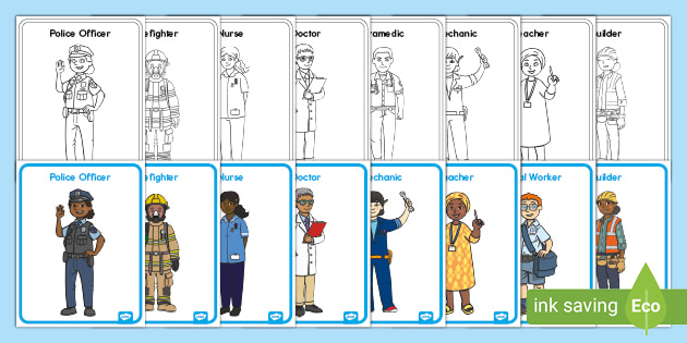 Free Printable Community Helpers Printables Flashcards Fords