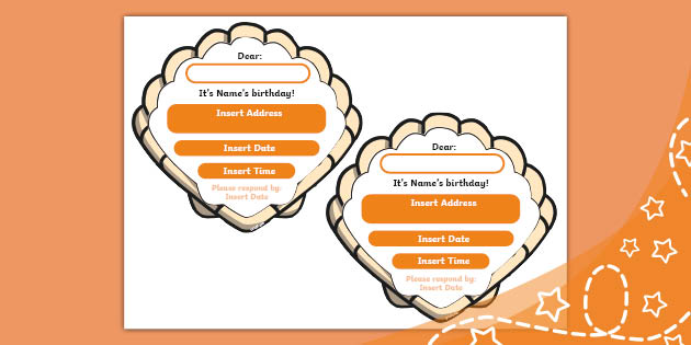 Shell Party Invitations (teacher made)