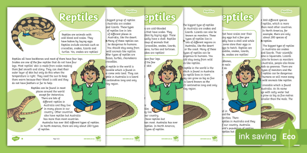 Reptiles Differentiated Fact File Ι F-2 Living Things