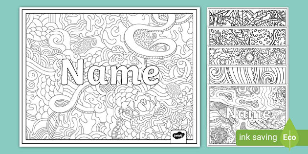 Editable Name Coloring Pages Mindfulness Coloring Sheets