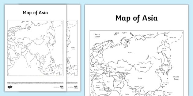 Asia Map Worksheets | Twinkl Learning Resources - Twinkl, image size:630x315