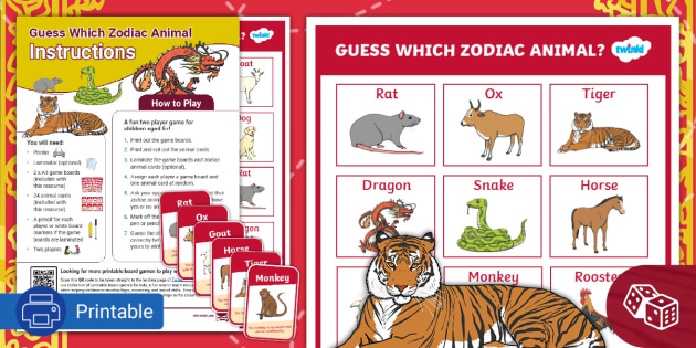 Guess Which Zodiac Animal Game (teacher made) - Twinkl