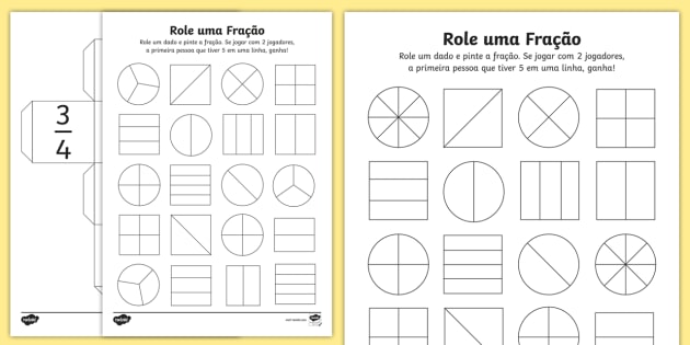 Fração - parte e inteiro- fração equivalente interactive worksheet