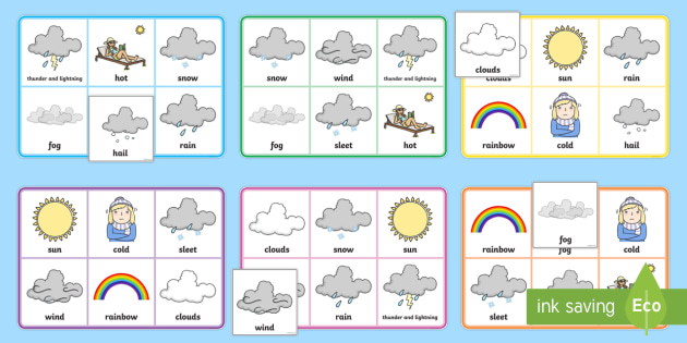 Editable Weather Bingo Game Teaching Resource Twinkl