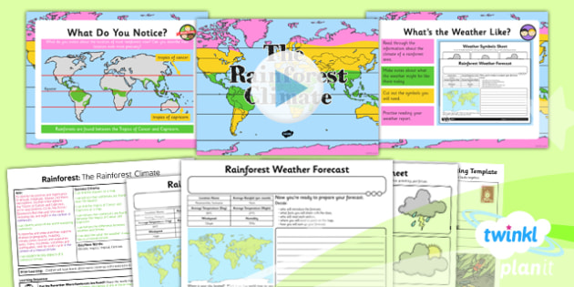 Geography: Rainforests: The Rainforest Climate Year 3 Lesson Pack 2