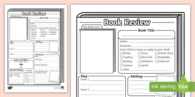 book review template ks3