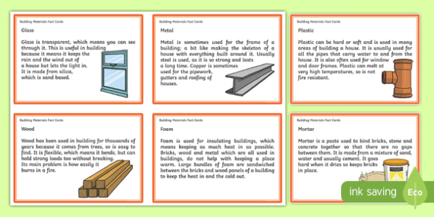 Building Materials Fact Cards