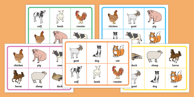 Farm Animals Bingo Printable | Animal Bingo Game - Twinkl