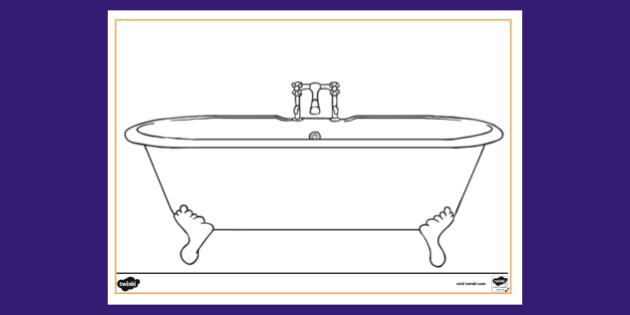 Bath Colouring Sheet | Colouring Sheets