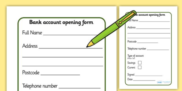 Bank Role Play Account Opening Forms (teacher made)