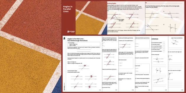 👉 Angles in Parallel Lines - Home Learning, KS3 Maths