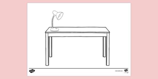 Lamp on Table Colouring Sheet | Colouring Sheets