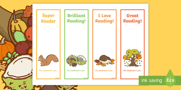 Free Autumn Bookmarks Teacher Made