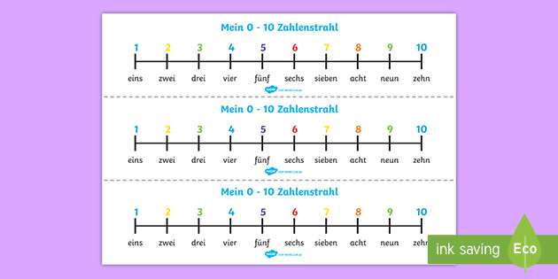 German 0-10 Number Line (teacher made)