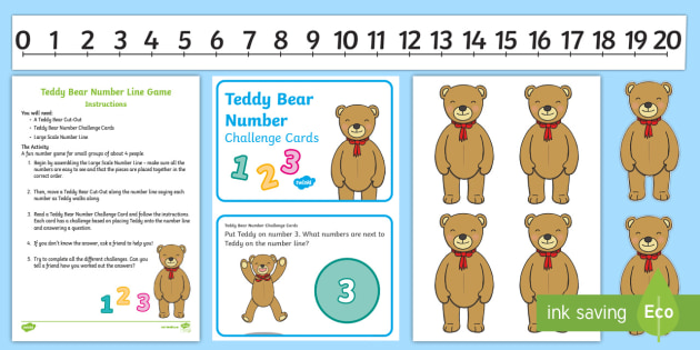 Teddy Bear Number Line Game (Teacher-Made) - Twinkl