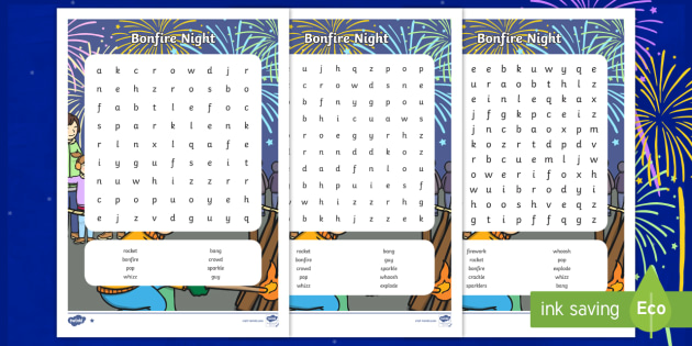 Bonfire Night Word Search (teacher made)