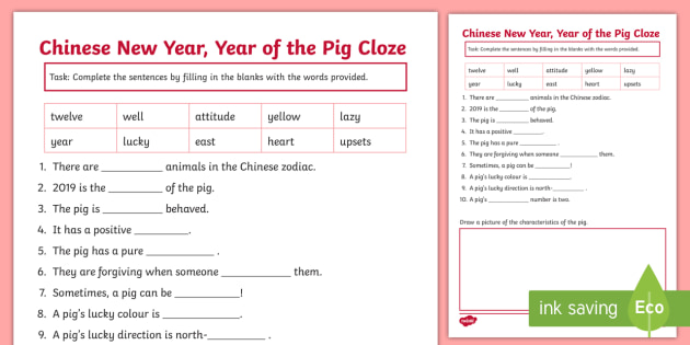 chinese new year cloze worksheet teacher made