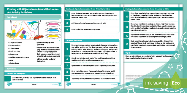 Printing with Objects - Art Activity for Babies