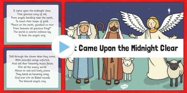 It Came Upon the Midnight Clear Christmas Carol Lyrics PowerPoint - it came