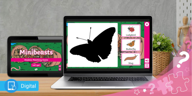 Minibeasts Interactive Shadow Matching Game - Twinkl Puzzled