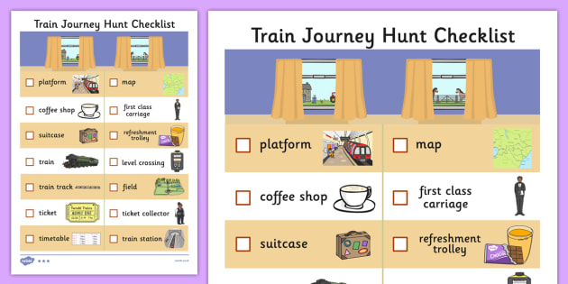 Train Journey Hunt Checklist - ESL Transport Resources