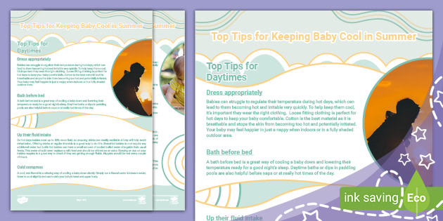 Top Tips for Keeping Baby Cool in Summer (teacher made)