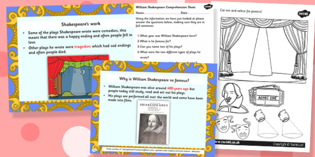 William Shakespeare Powerpoint Task Setter And Activi 