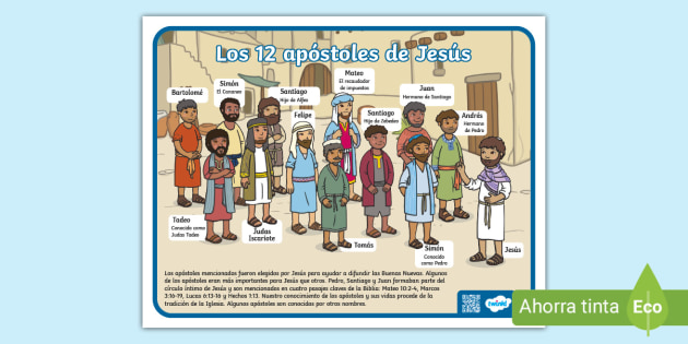 Póster: Los 12 apóstoles de Jesús