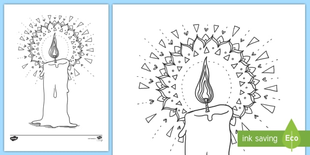 FREE! - Colouring Picture of a Candle - Primary Resources