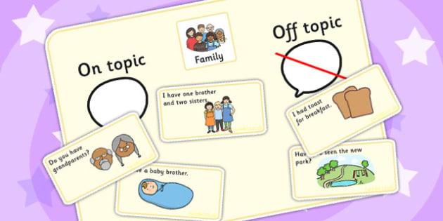 On topic vs. Off topic Free Activities online for kids in 1st