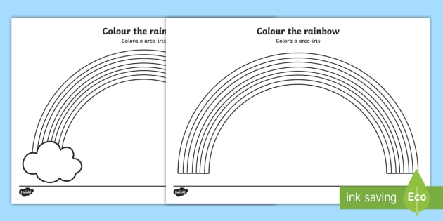 Colour the Rainbow Worksheet / Worksheet English/Portuguese - Colour the