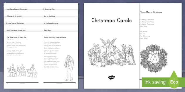Printable Christmas Carol Booklet Christmas Carol