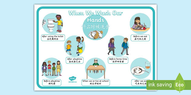 When We Wash Our Hands English Mandarin Chinese