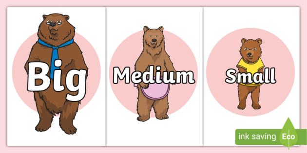 Big, Medium and Small Size Display Labels (teacher made)