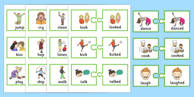 Regular verbs : For most verbs, the simple past tense is created
