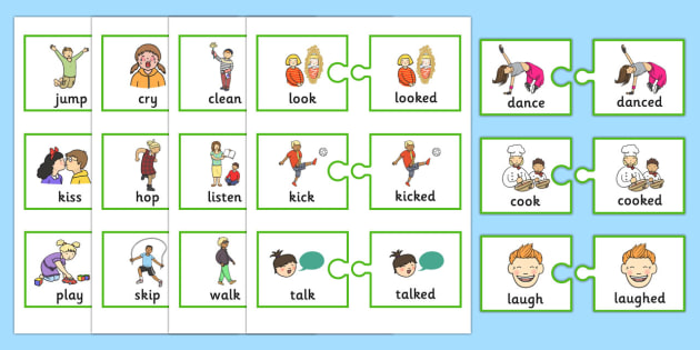 regular-verbs-past-tense-jigsaws-primary-teacher-made