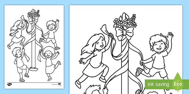 may day coloring pages