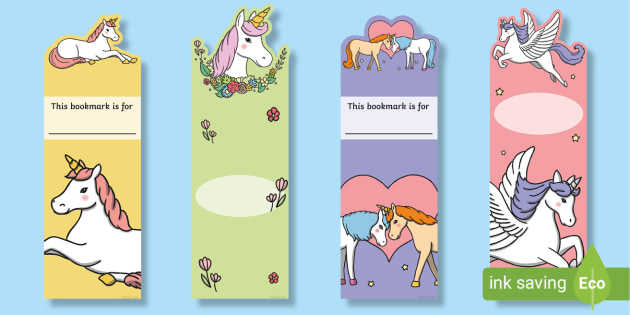 free unicorn themed colourful bookmarks teacher made