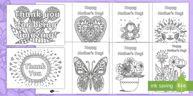 mother's day mindfulness coloring cards teacher made