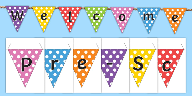 👉 Welcome To Pre-School Display Bunting (teacher Made)