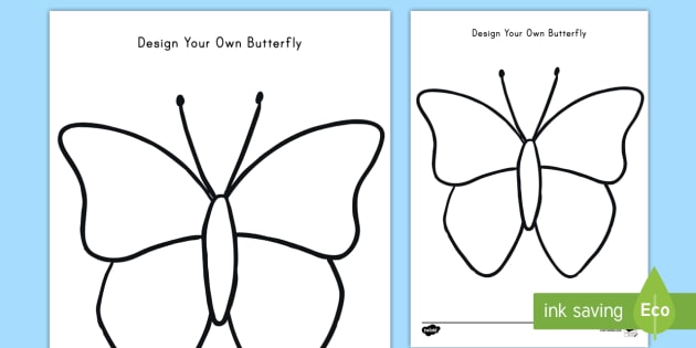 Design Your Own Butterfly Butterfly Template